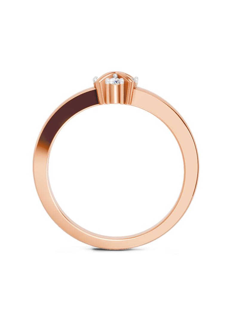 14Kt Rose Gold Lab Grown Diamond 0.08 Carat Round Cluster Ring for Women 14Kt Rose Gold Size 5