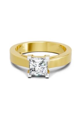 14Kt Yellow Gold Lab Grown Diamond 0.85 Carat Princess Cut Solitaire Ring for Women Size 5