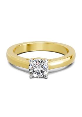 14Kt Yellow Gold Lab Grown Diamond 0.7 Carat Round Solitaire Ring for Women Size 5