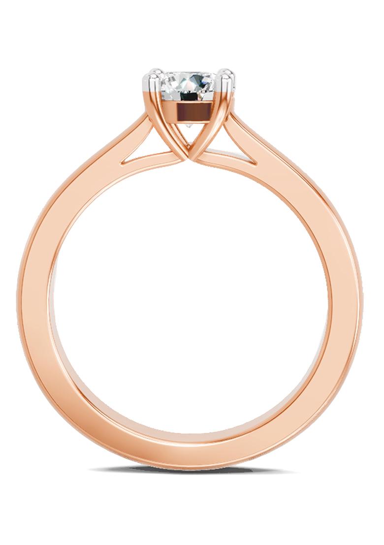 14Kt Rose Gold Lab Grown Diamond 0.7 Carat Round Solitaire Ring for Women 14Kt Rose Gold Size 5