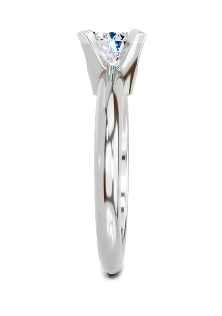 14Kt White Gold Lab Grown Diamond 0.8 Carat Round Solitaire Ring for Women