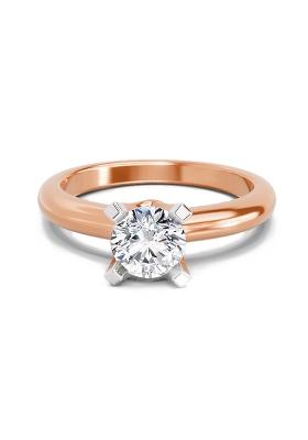 14Kt Rose Gold Lab Grown Diamond 0.8 Carat Round Solitaire Ring for Women 14Kt Rose Gold Size 5