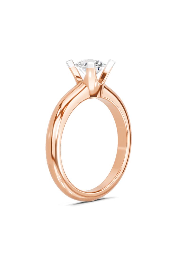 14Kt Rose Gold Lab Grown Diamond 0.8 Carat Round Solitaire Ring for Women 14Kt Rose Gold Size 5
