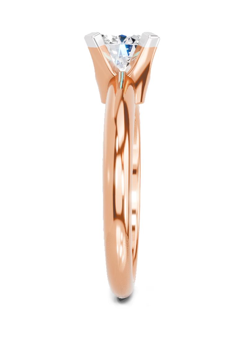 14Kt Rose Gold Lab Grown Diamond 0.8 Carat Round Solitaire Ring for Women 14Kt Rose Gold Size 5