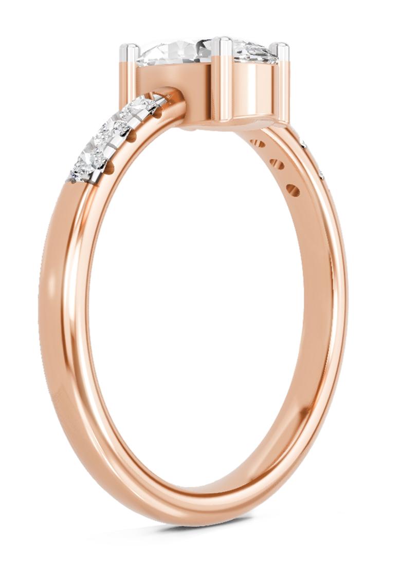 14Kt Rose Gold Lab Grown Diamond 1.17 Carat Oval Solitaire Ring for Women