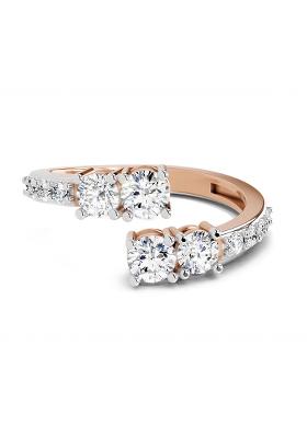14Kt Rose Gold Lab Grown Diamond 0.96 Carat Open Ring for Women