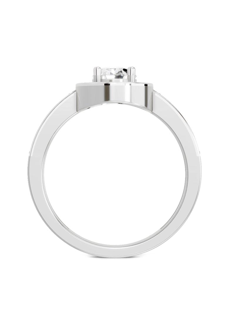 14Kt White Gold Lab Grown Diamond 1.1 Carat Oval Ring for Women