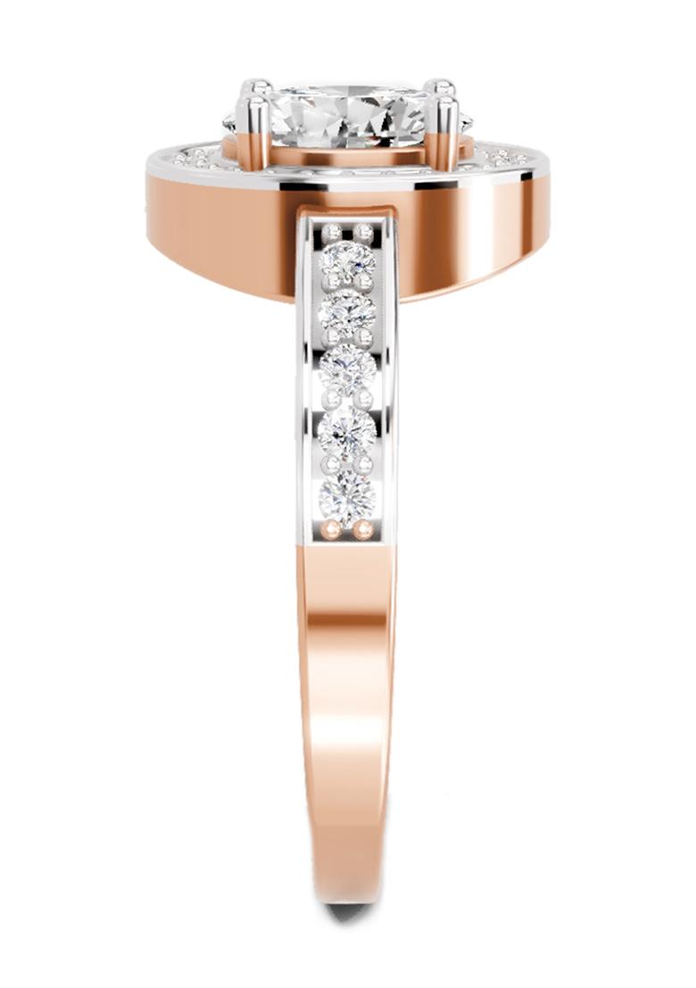 14Kt Rose Gold Lab Grown Diamond 1.1 Carat Oval Ring for Women