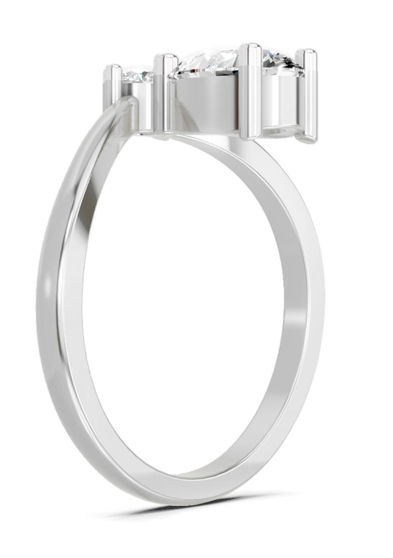 14Kt White Gold Lab Grown Diamond 1.03 Carat Pear Ring for Women