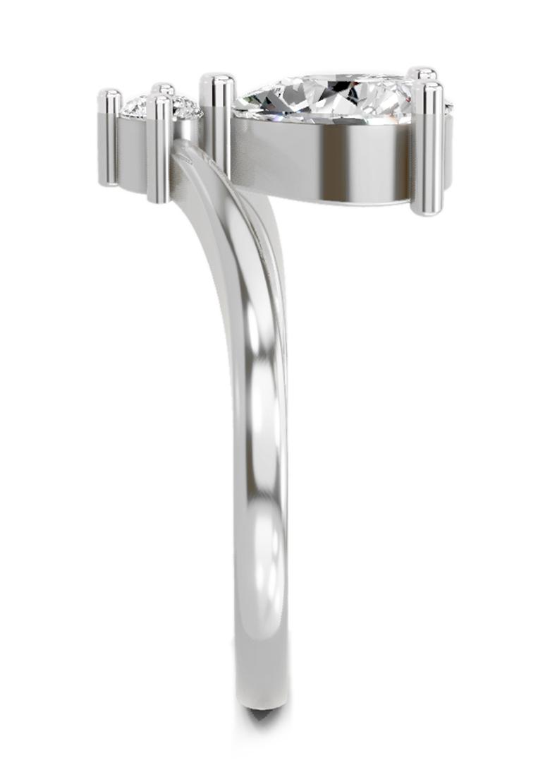 14Kt White Gold Lab Grown Diamond 1.03 Carat Pear Ring for Women