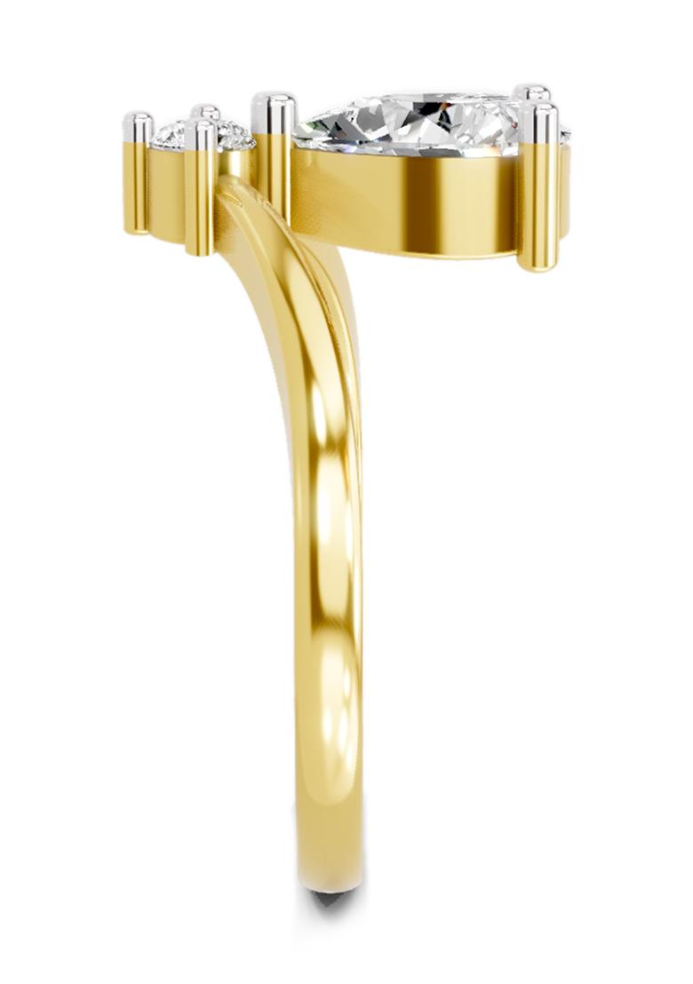 14Kt Yellow Gold Lab Grown Diamond 1.03 Carat Pear Ring for Women