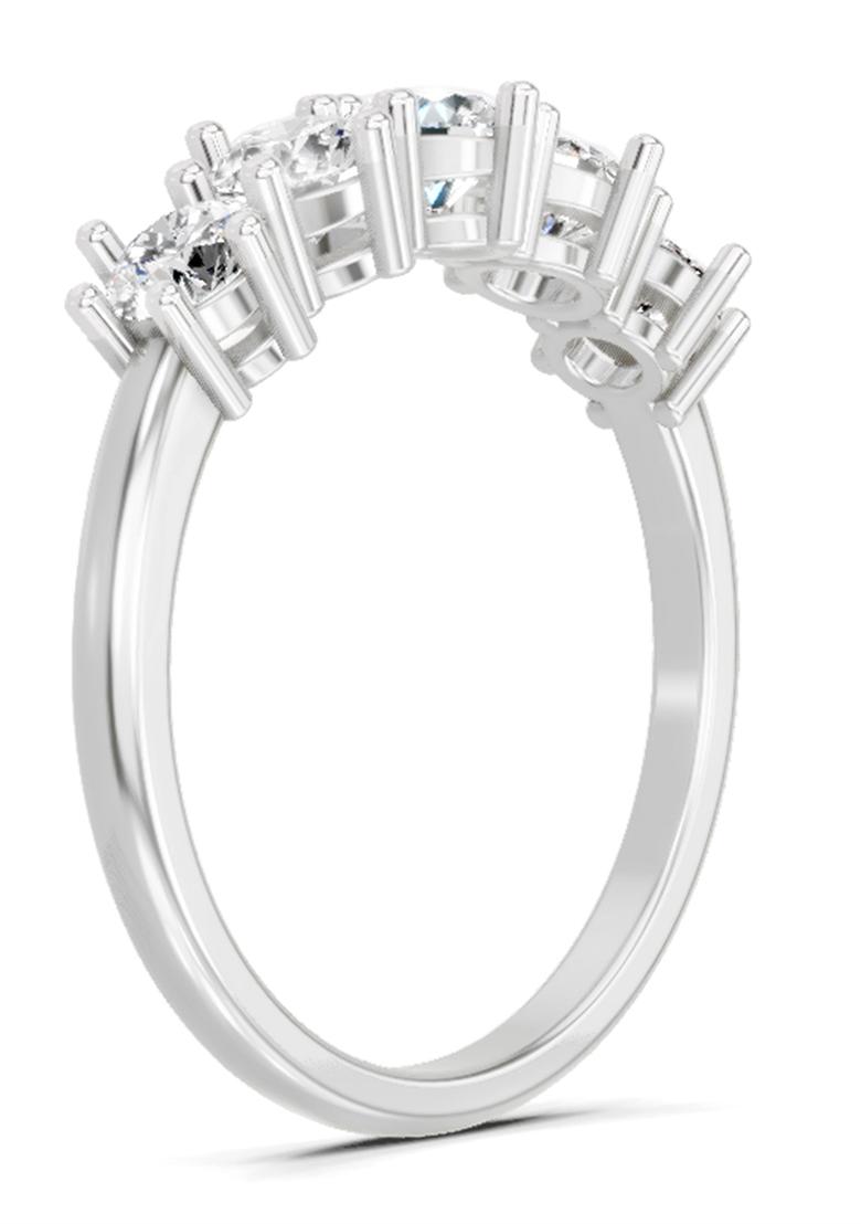 14Kt White Gold Lab Grown Diamond 1.04 Carat Round Ring for Women