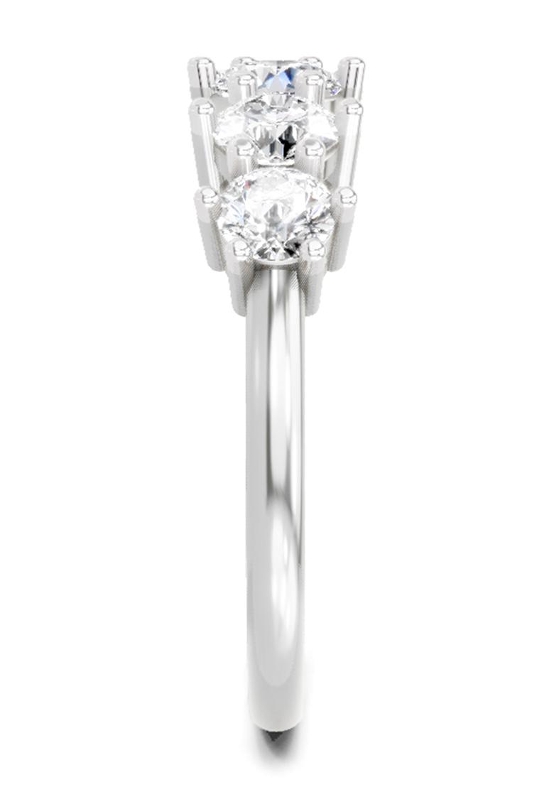 14Kt White Gold Lab Grown Diamond 1.04 Carat Round Ring for Women