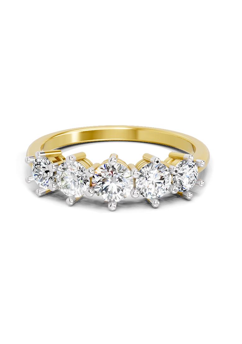 14Kt Yellow Gold Lab Grown Diamond 1.04 Carat Round Ring for Women