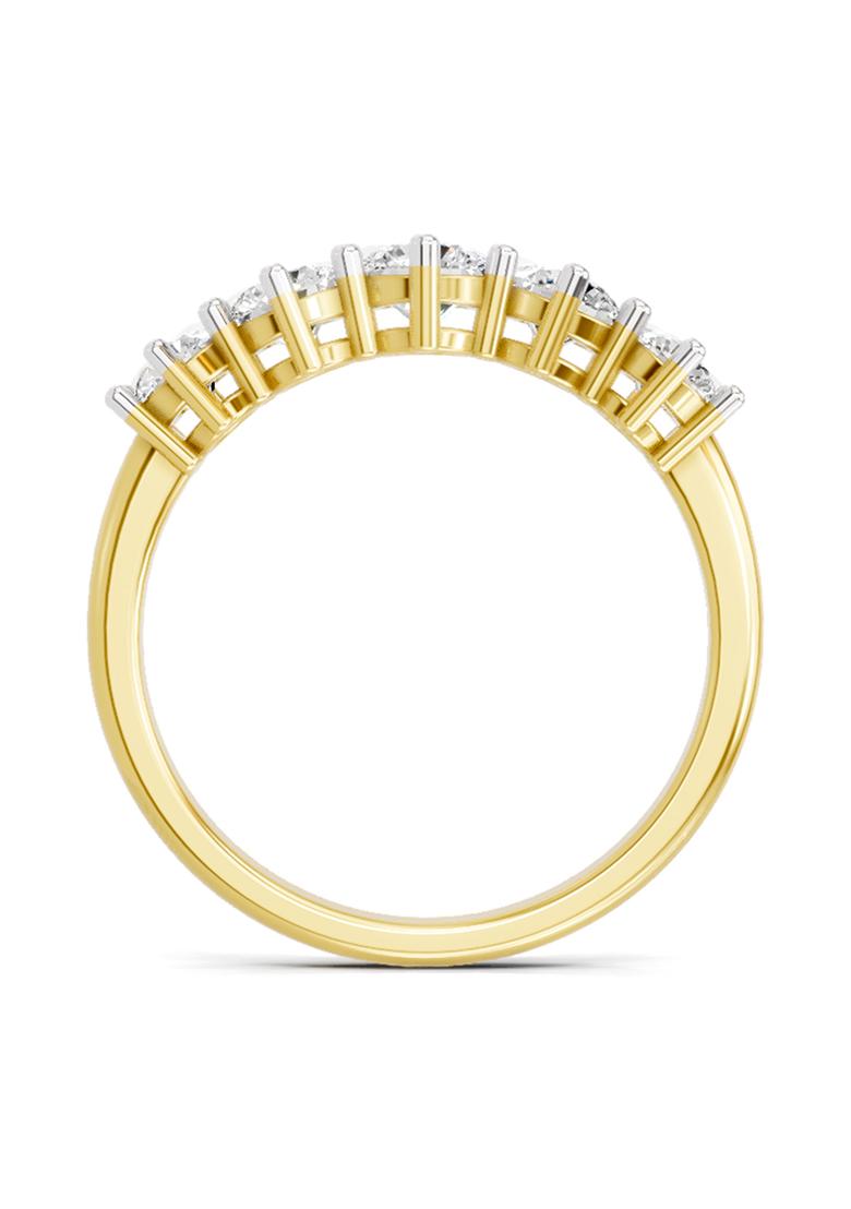 14Kt Yellow Gold Lab Grown Diamond 1.04 Carat Round Ring for Women