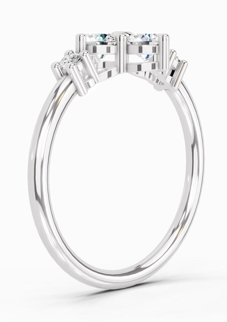 14Kt White Gold Lab Grown Diamond 0.71 Carat Cluster Ring for Women