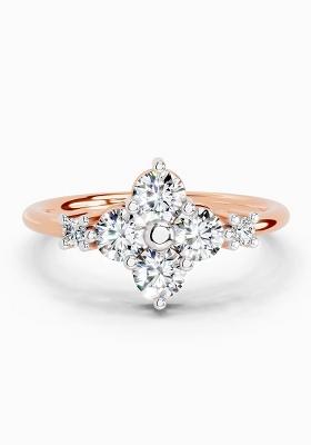 14Kt Rose Gold Lab Grown Diamond 0.71 Carat Cluster Ring for Women