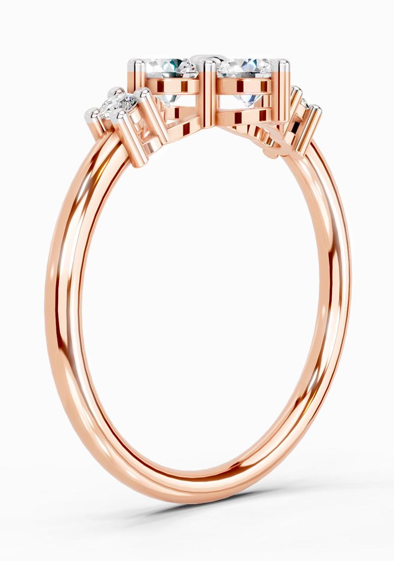 14Kt Rose Gold Lab Grown Diamond 0.71 Carat Cluster Ring for Women