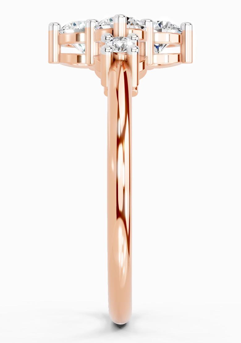 14Kt Rose Gold Lab Grown Diamond 0.71 Carat Cluster Ring for Women