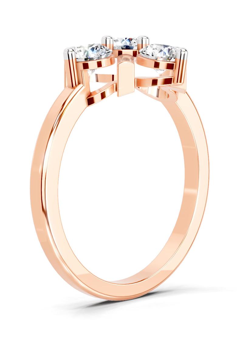 14Kt Rose Gold Lab Grown Diamond 0.80 Carat Round Shape Cluster Ring for Women