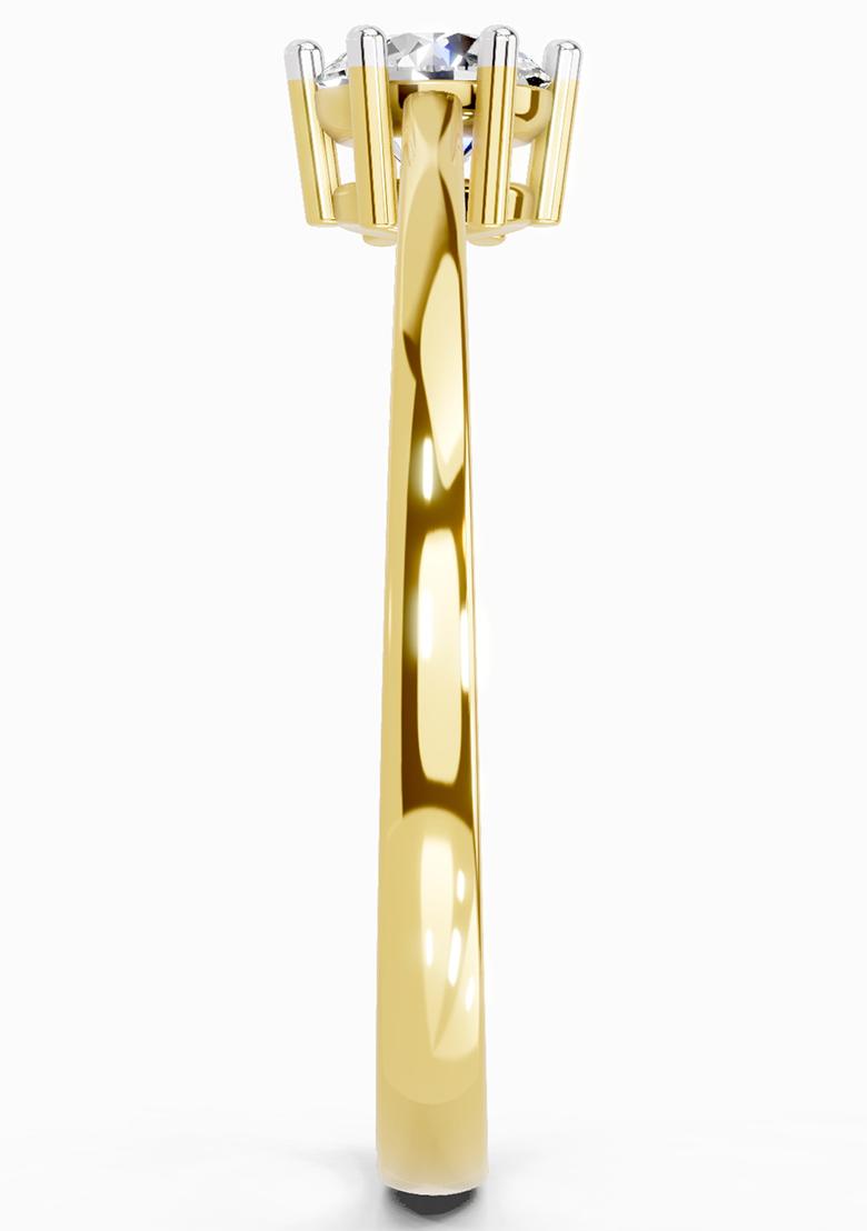 14Kt Yellow Gold Lab Grown Diamond 0.5 Carat Round Solitaire Ring for Women