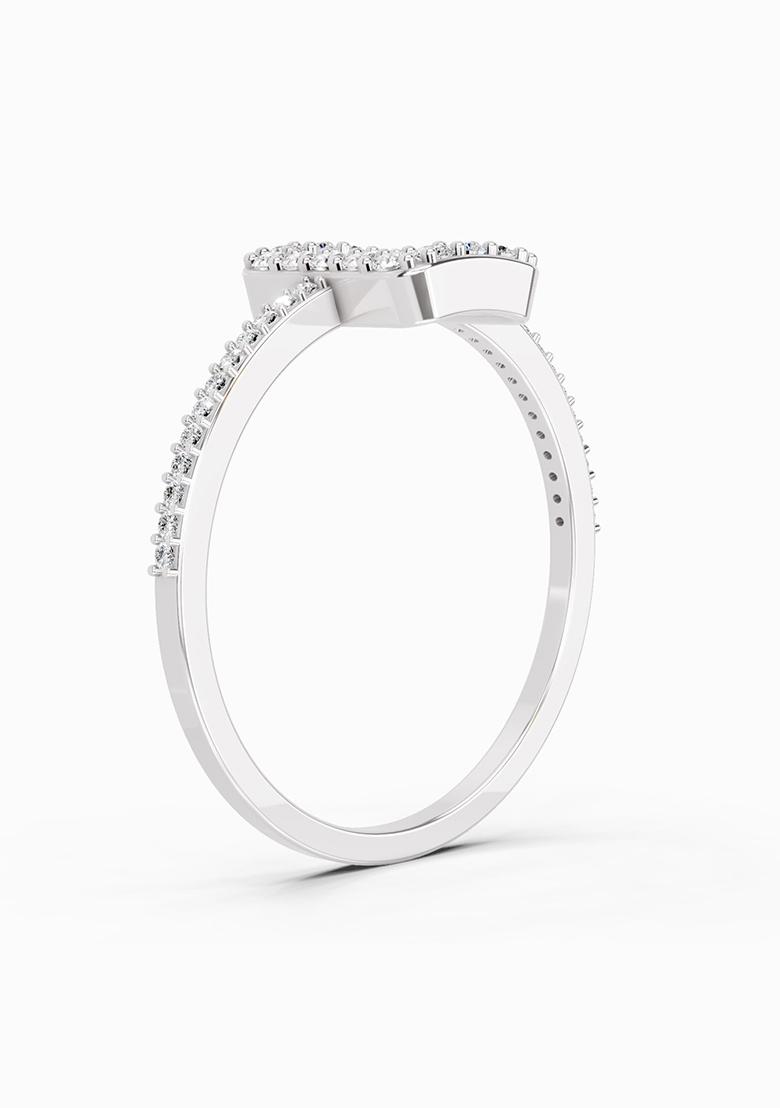 14Kt White Gold Lab Grown Diamond 0.42 Carat Baguette Shape Halo Diamond Ring for Women