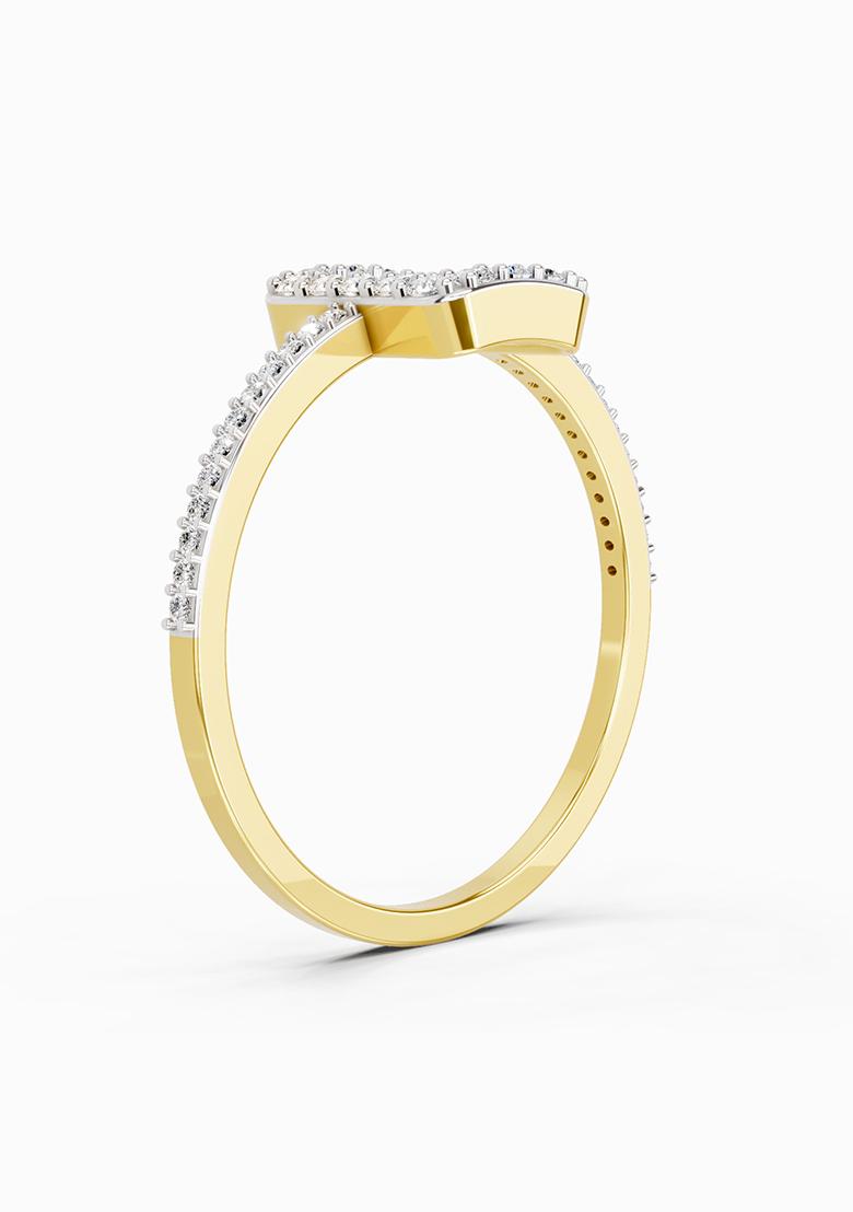 14Kt Yellow Gold Lab Grown Diamond 0.42 Carat Baguette Shape Halo Diamond Ring for Women
