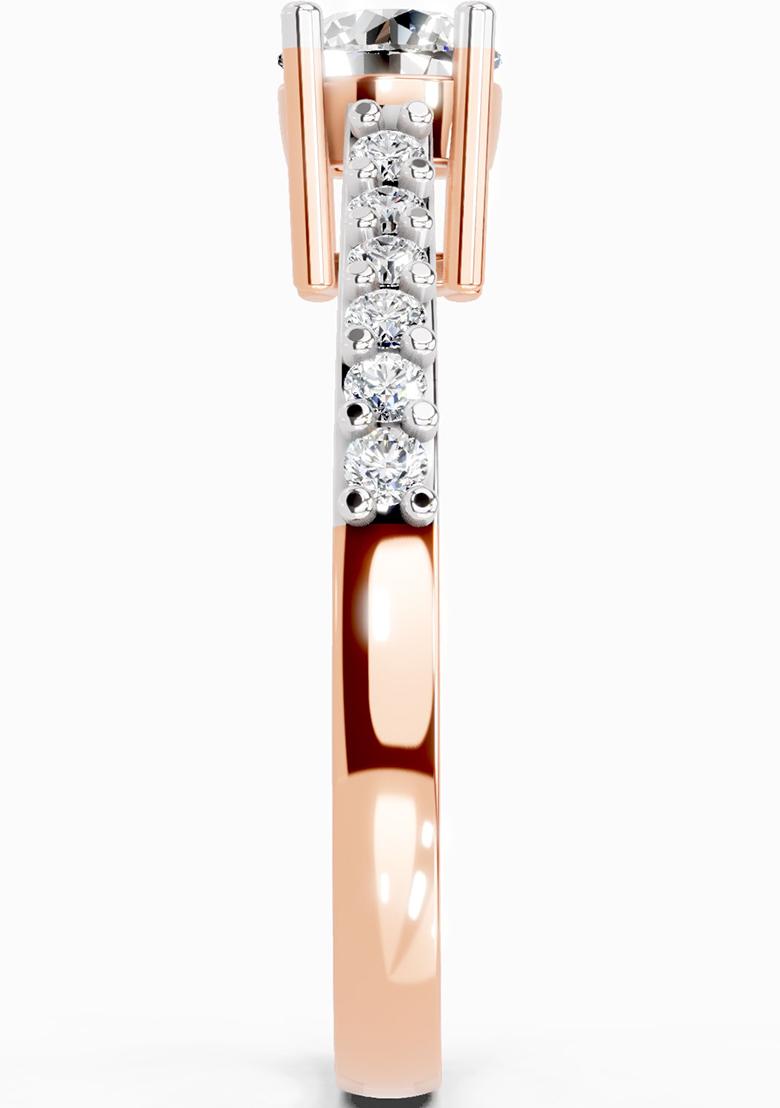 14Kt Rose Gold Lab Grown Diamond 0.75 Carat Round Shape Diamond Solitaire Ring for Women