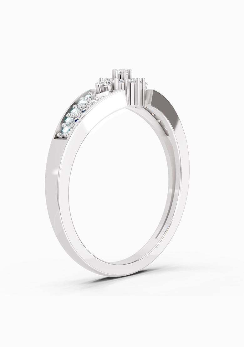 14Kt White Gold Lab Grown Diamond 0.21 Carat Round Cluster Ring for Women