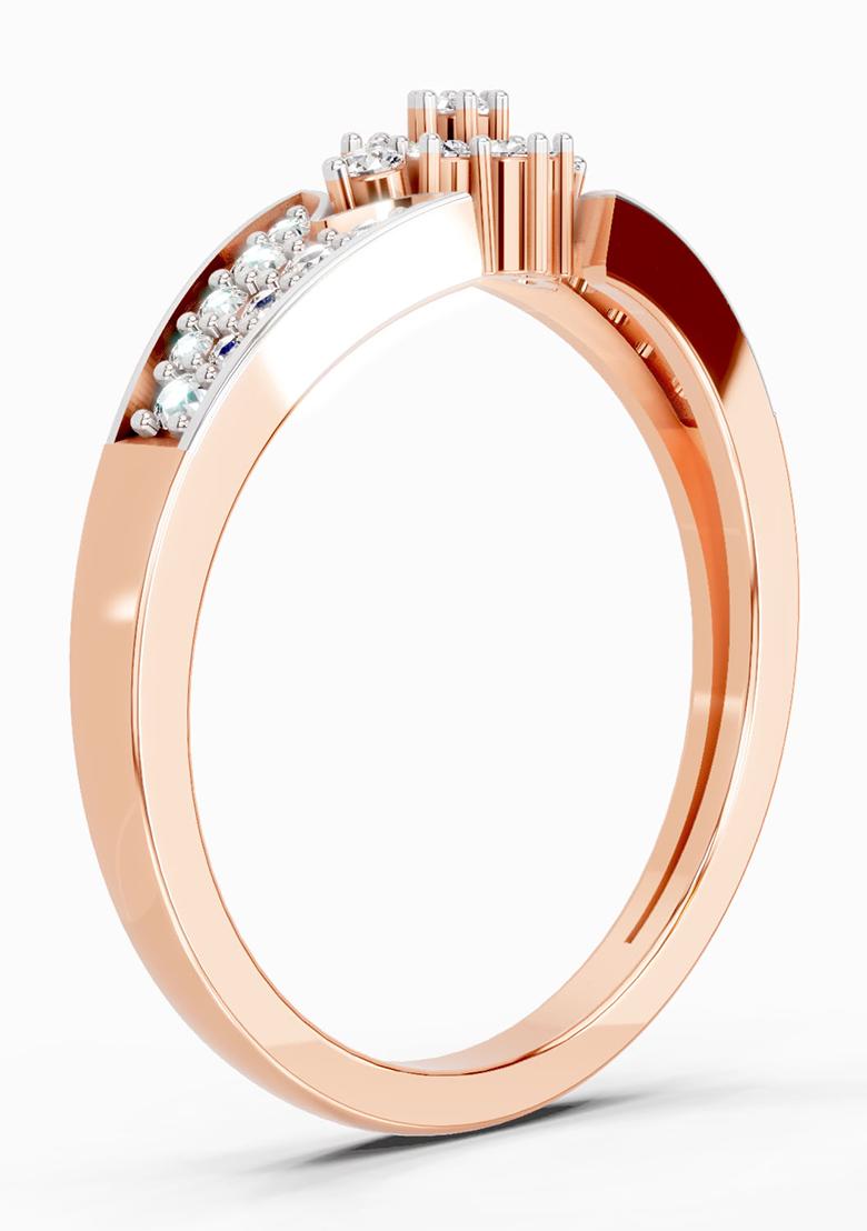 14Kt Rose Gold Lab Grown Diamond 0.21 Carat Round Cluster Ring for Women