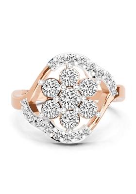 14Kt Rose Gold Lab Grown Diamond 0.75 Carat Round Shape Diamond Cluster Ring for Women