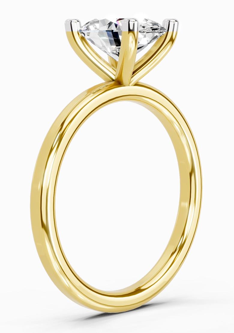 14Kt Yellow Gold Lab Grown Diamond 1.32 Carat Oval Solitaire Engagement Ring for Women