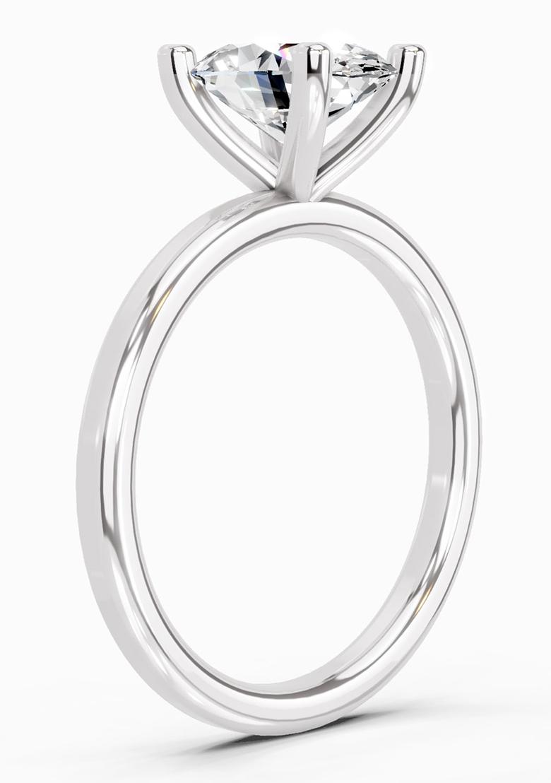 14Kt White Gold Lab Grown Diamond 1.32 Carat Oval Solitaire Engagement Ring for Women