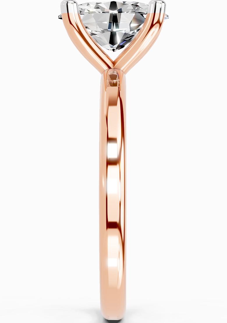 14Kt Rose Gold Lab Grown Diamond 1.32 Carat Oval Solitaire Engagement Ring for Women