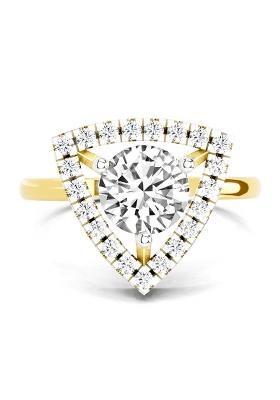 14Kt Yellow Gold Lab Grown Diamond 1.34 Carat Round Shape Diamond Ring for Women