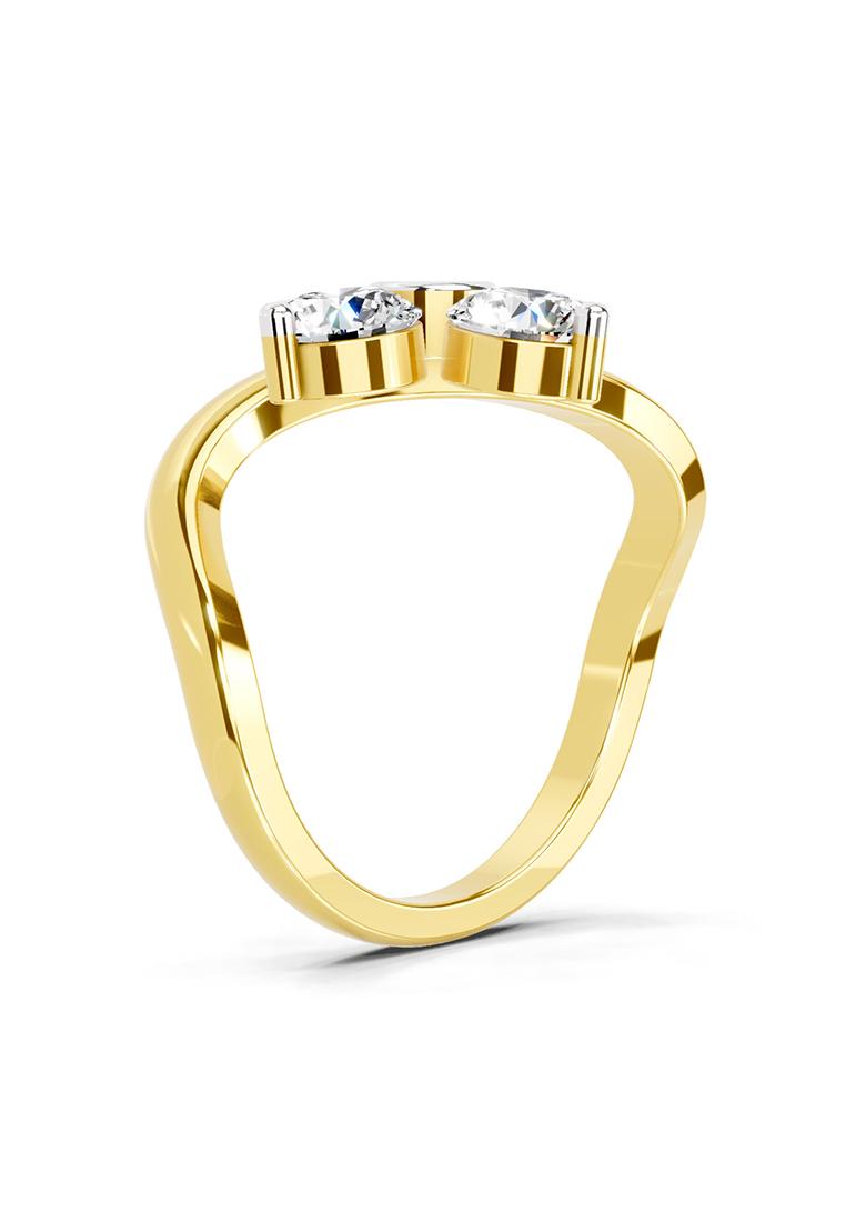 14Kt Yellow Gold Lab Grown Diamond 1.63 Carat Round Four Stone Ring for Women