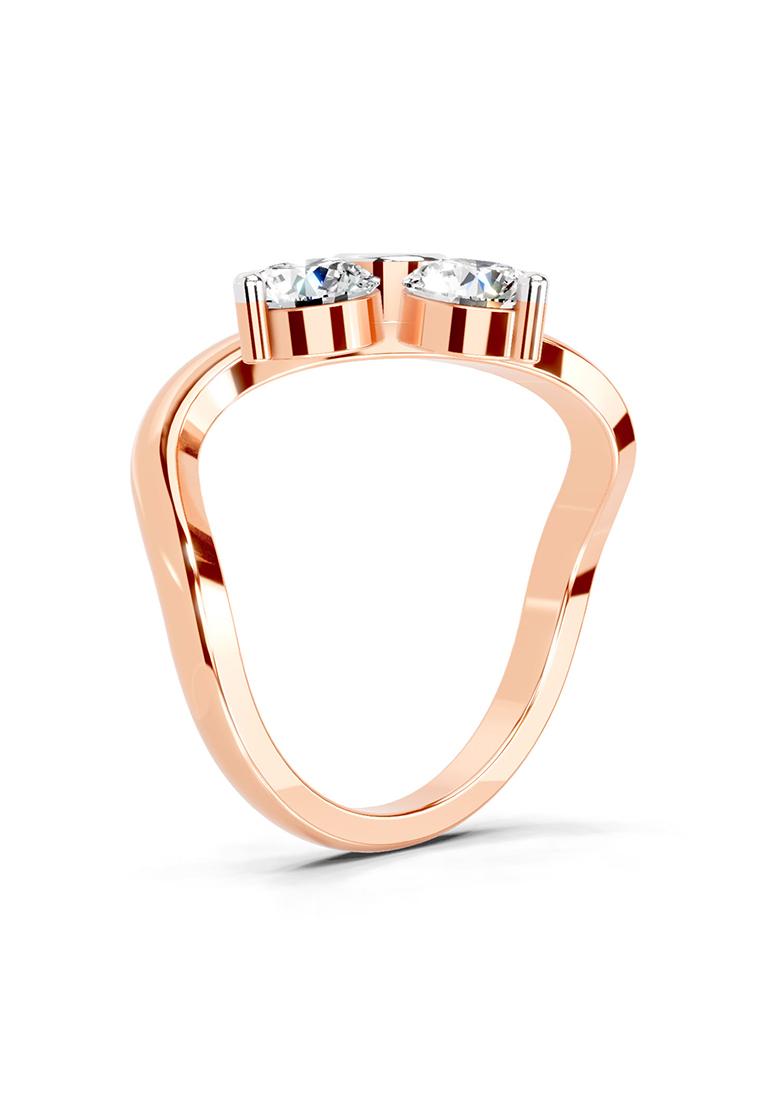 14Kt Rose Gold Lab Grown Diamond 1.63 Carat Round Four Stone Ring for Women