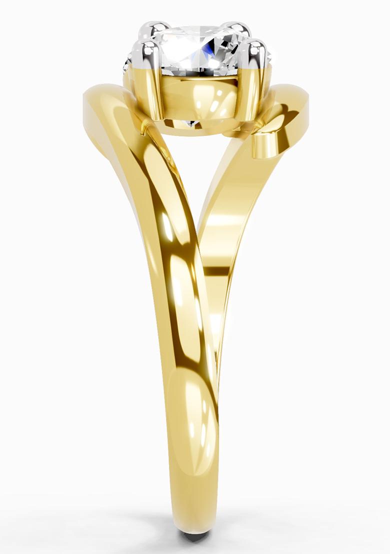 14Kt Yellow Gold Lab Grown Diamond 1.5 Carat Round Two Stone Ring for Women