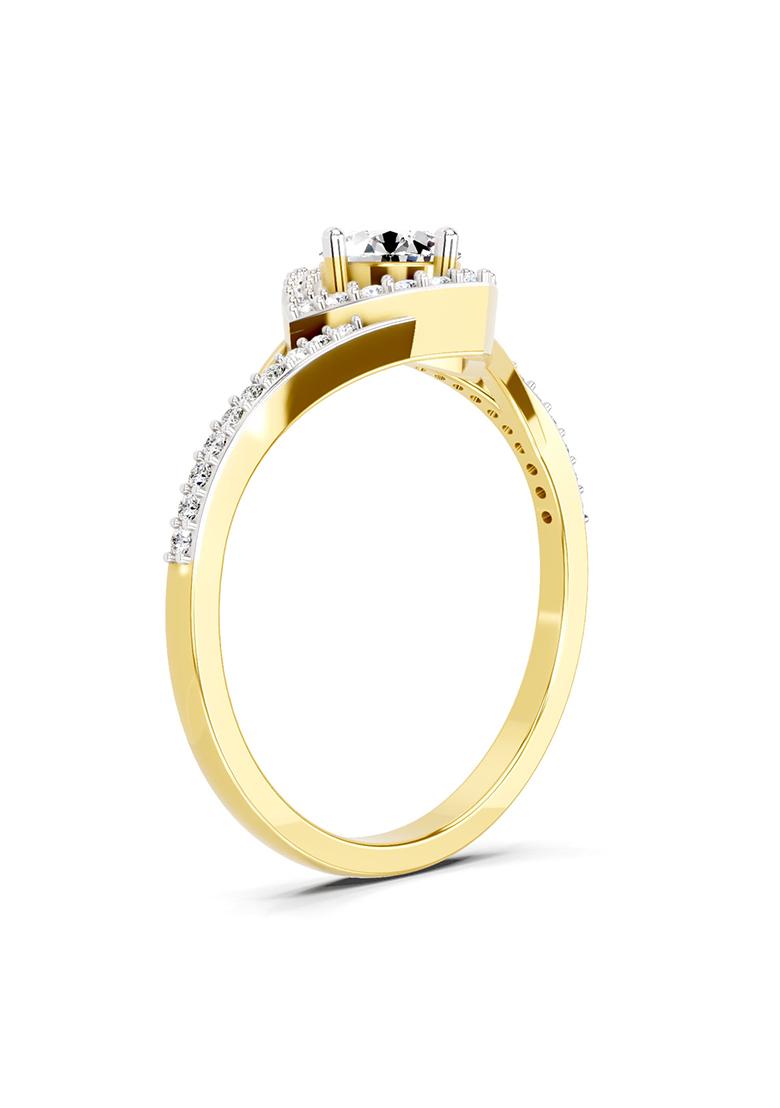 14Kt Yellow Gold Lab Grown Diamond 0.67 Carat Round Shape Diamond Engagement Ring for Women