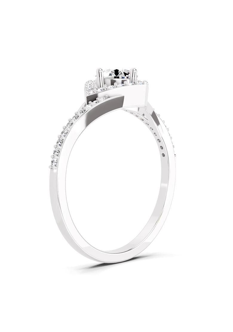 14Kt White Gold Lab Grown Diamond 0.67 Carat Round Shape Diamond Engagement Ring for Women
