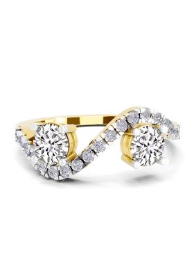 14Kt Yellow Gold Lab Grown Diamond 0.67 Carat Swirl Two Stone Diamond Engagement Ring