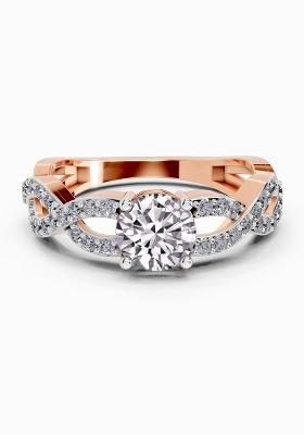 14Kt Rose Gold Lab Grown Diamond 0.39 Carat Round Shape infinity Diamond Engagement Ring