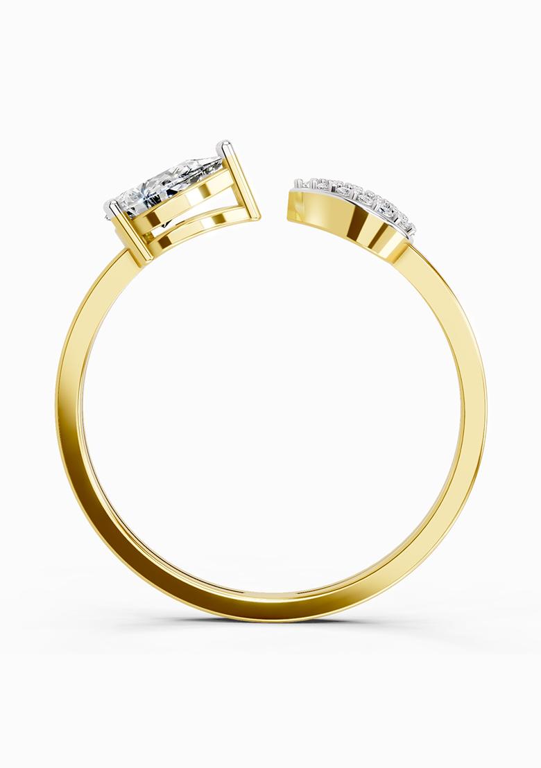 14Kt Yellow Gold Lab Grown Diamond 0.55 Carat Pear Ring for Women