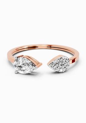 14Kt Rose Gold Lab Grown Diamond 0.55 Carat Pear Ring for Women