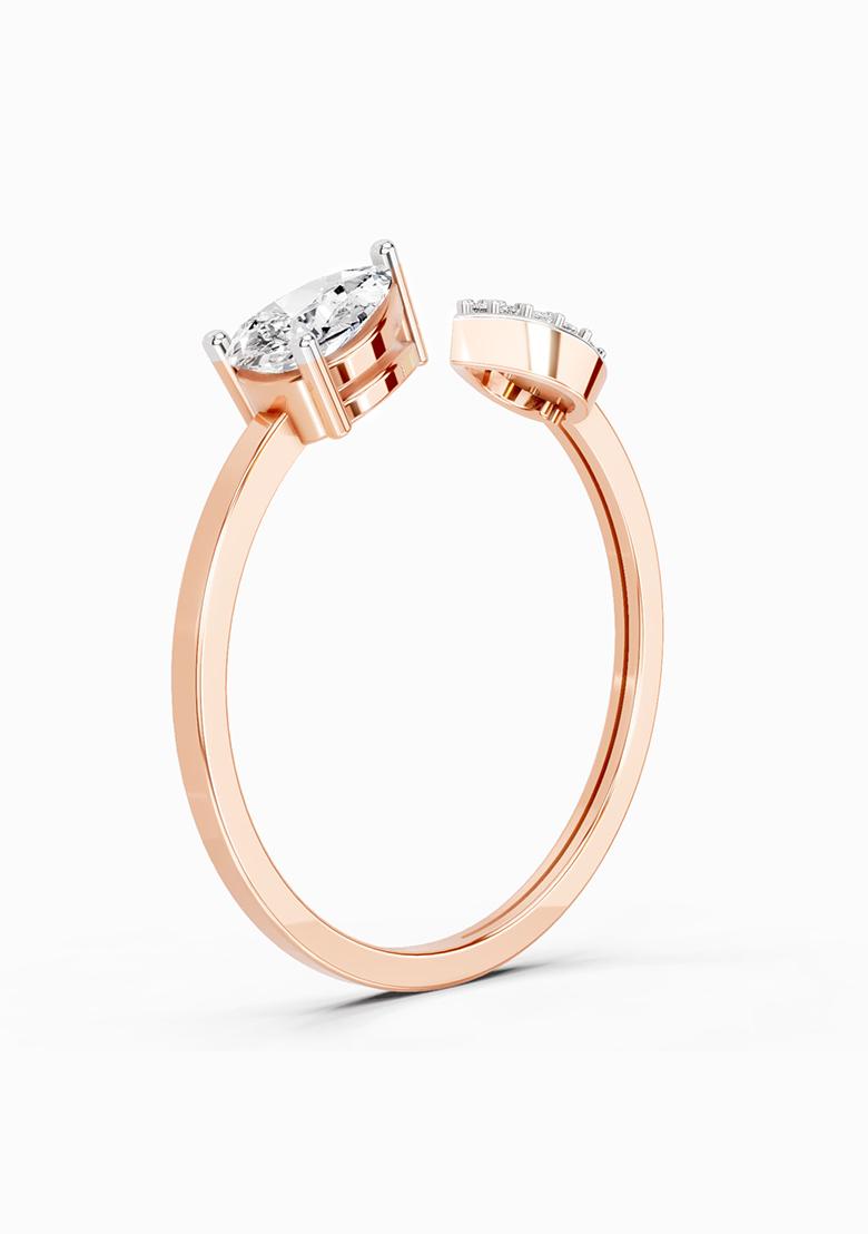 14Kt Rose Gold Lab Grown Diamond 0.55 Carat Pear Ring for Women