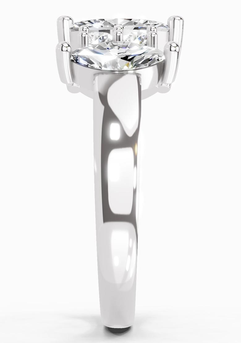 14Kt White Gold Lab Grown Diamond 1.08 Carat Marquise Three Stone Ring for Women