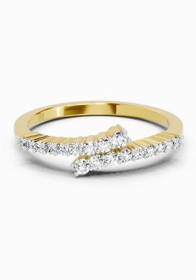 14Kt Yellow Gold Lab Grown Diamond 0.18 Carat Round Fashion Ring for Women