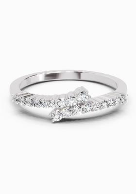 14Kt White Gold Lab Grown Diamond 0.18 Carat Round Fashion Ring for Women