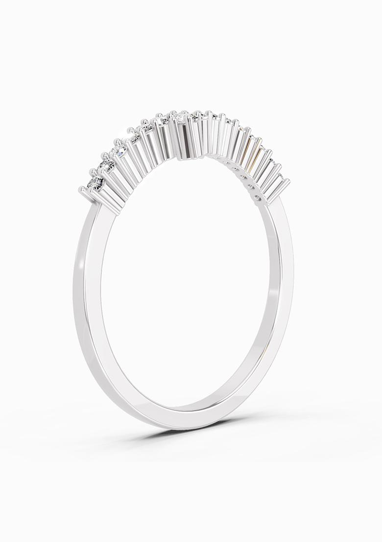 14Kt White Gold Lab Grown Diamond 0.18 Carat Round Fashion Ring for Women