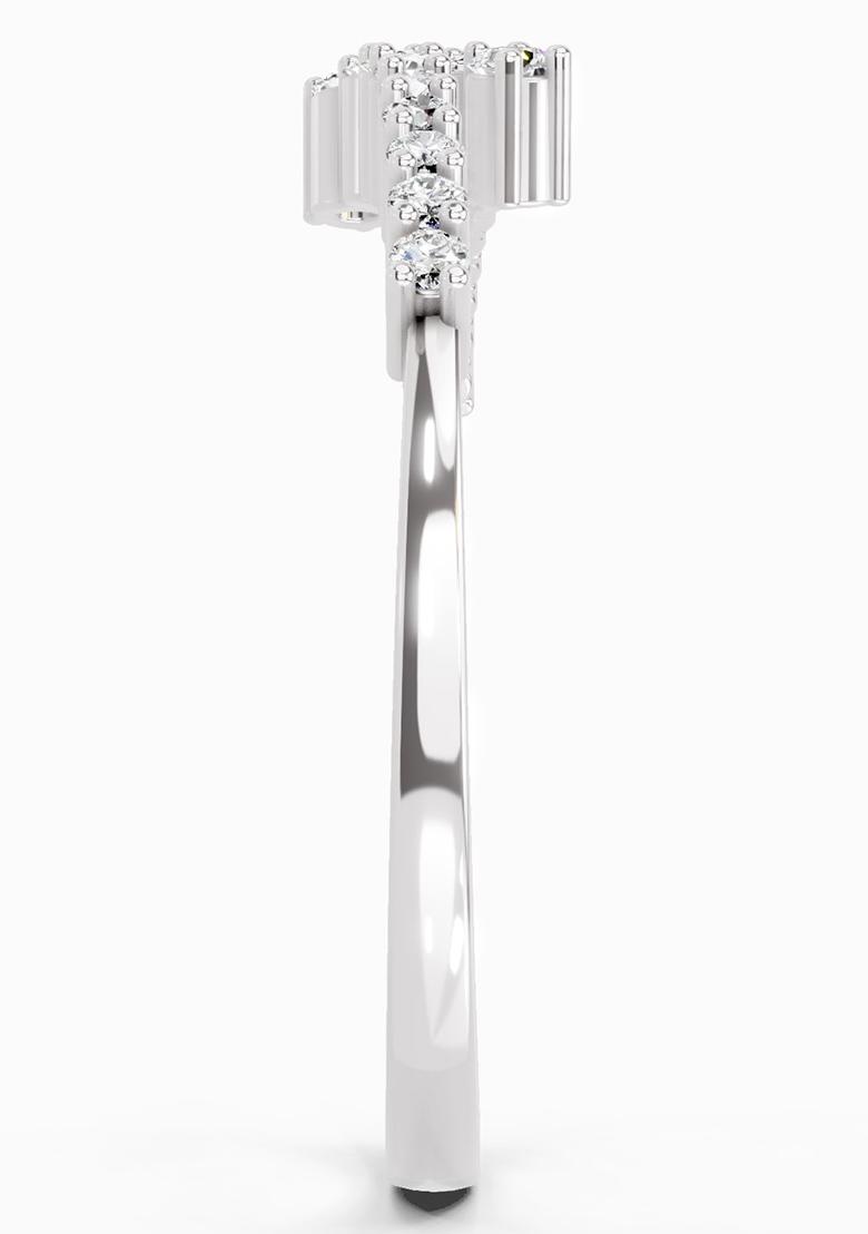 14Kt White Gold Lab Grown Diamond 0.18 Carat Round Fashion Ring for Women